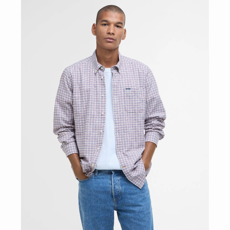 Best Seller Deal Flash Offer Today Barbour Banner Mens Tailored Fit Shirt - Red