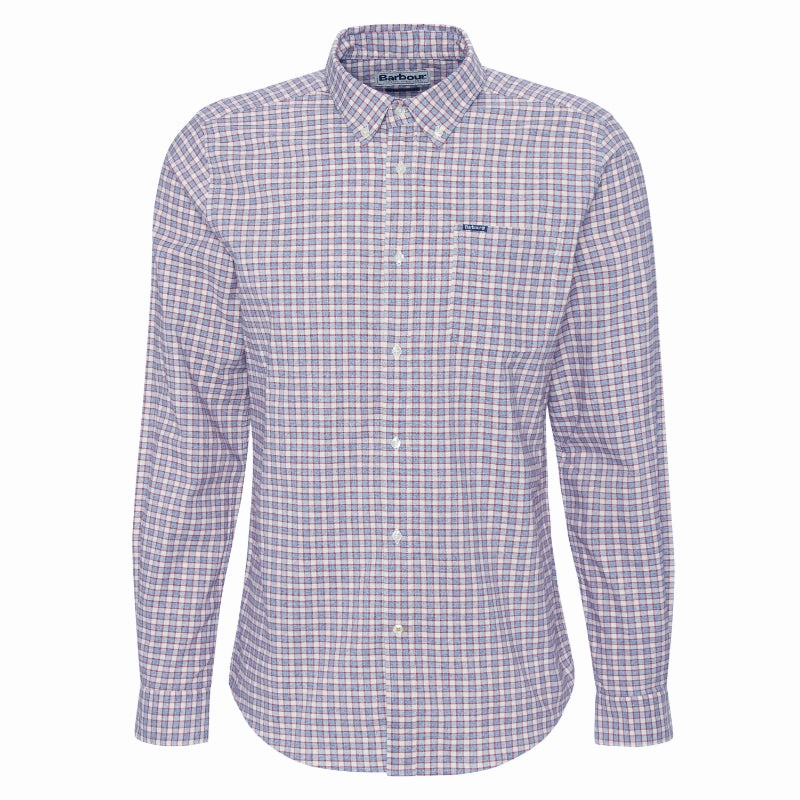 Barbour Banner Mens Tailored Fit Shirt - Red Weekend Flash Offer Weekend Specials