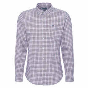 Barbour Banner Mens Tailored Fit Shirt - Red Weekend Flash Offer Weekend Specials
