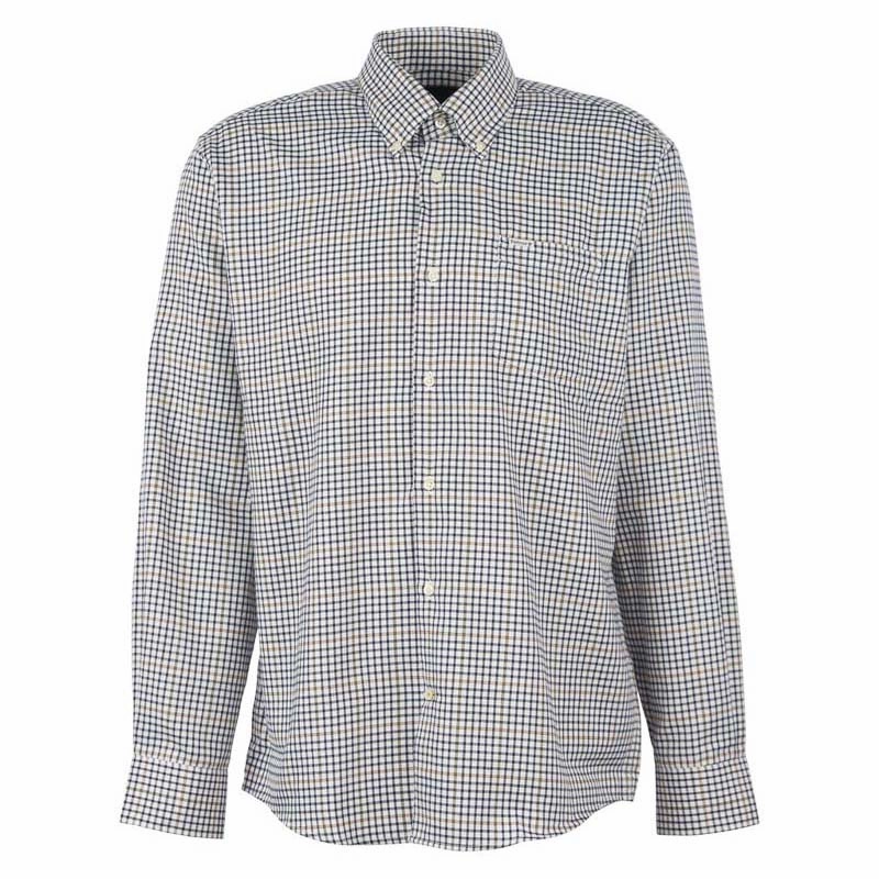 Barbour Henderson Thermo Weave Mens Shirt - Whisper White Clearance Savings Now