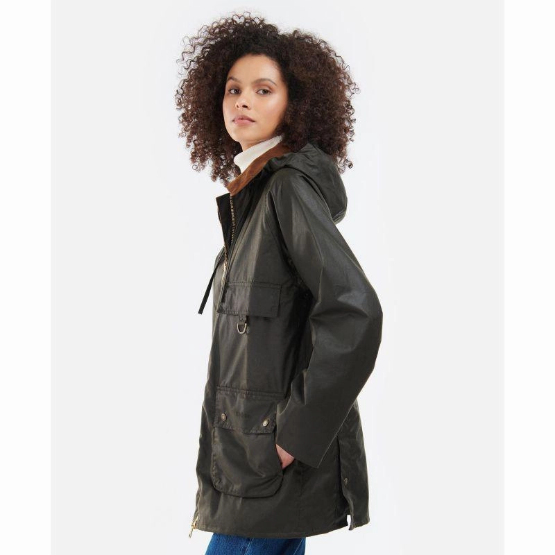 Todays Hot Savings Barbour Highclere Ladies Wax Jacket - Olive