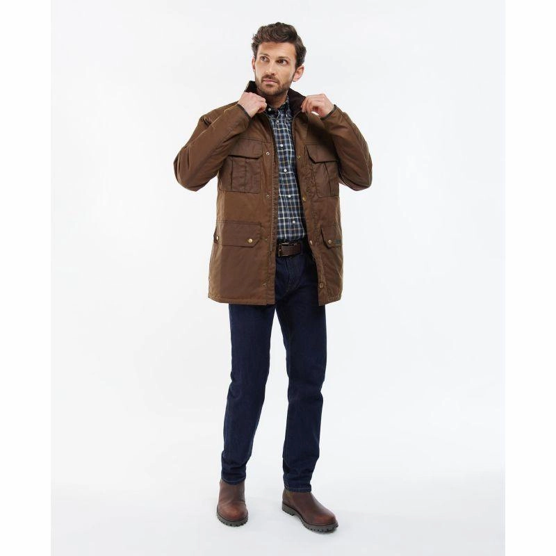 Barbour Malcolm Mens Wax Jacket - Brown Dont Miss Hot Deals Price Drop Frenzy