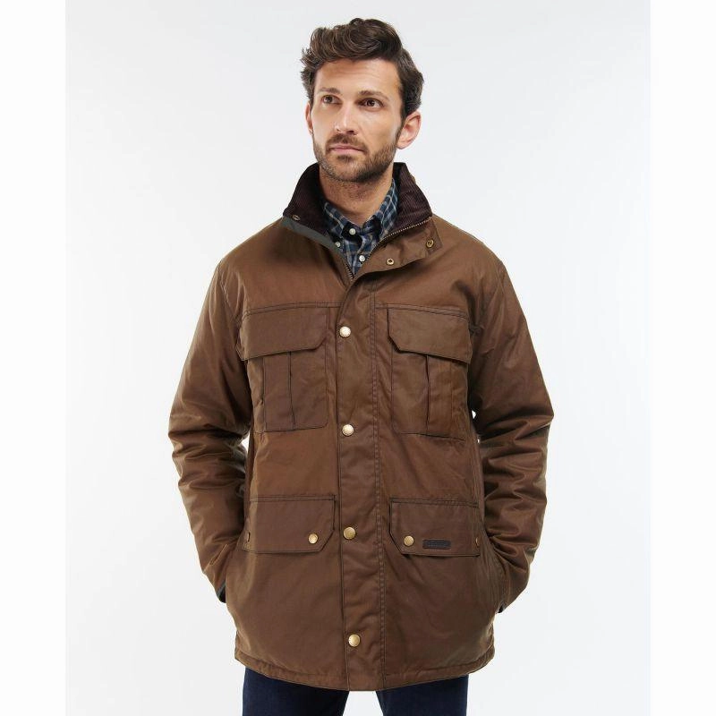 Grab Save Today Barbour Malcolm Mens Wax Jacket - Brown