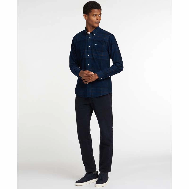 Today Only Offer Todays Hot Pick Barbour Blair Corduroy Tailored Mens Shirt - Midnight Tartan