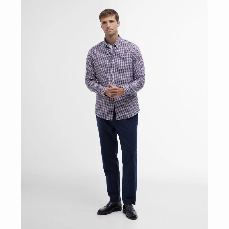 Barbour Padshaw Tailored Mens Shirt - Rich Red Online Exclusive Deal