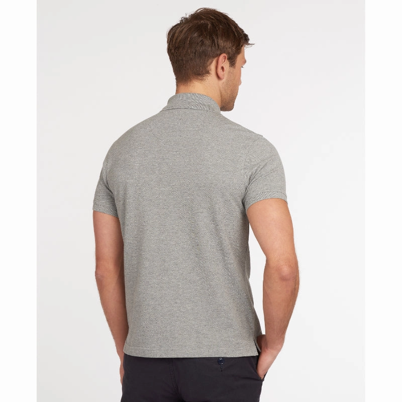 Special Price Today Barbour Tartan Pique Mens Polo Shirt - Grey Marl