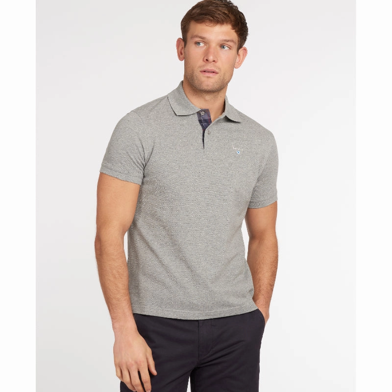 Hot Deals Today Barbour Tartan Pique Mens Polo Shirt - Grey Marl