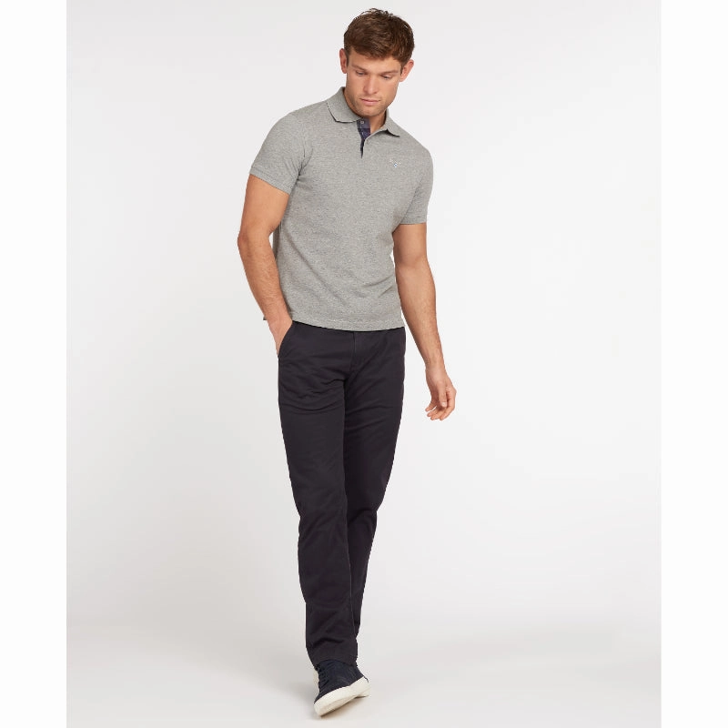 Deal of the Day Hot Pick Online Barbour Tartan Pique Mens Polo Shirt - Grey Marl