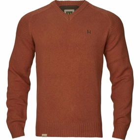Harkila Vincent Merino Mens V-Neck Jumper - Bombay Brown MustHave Gift Ideas