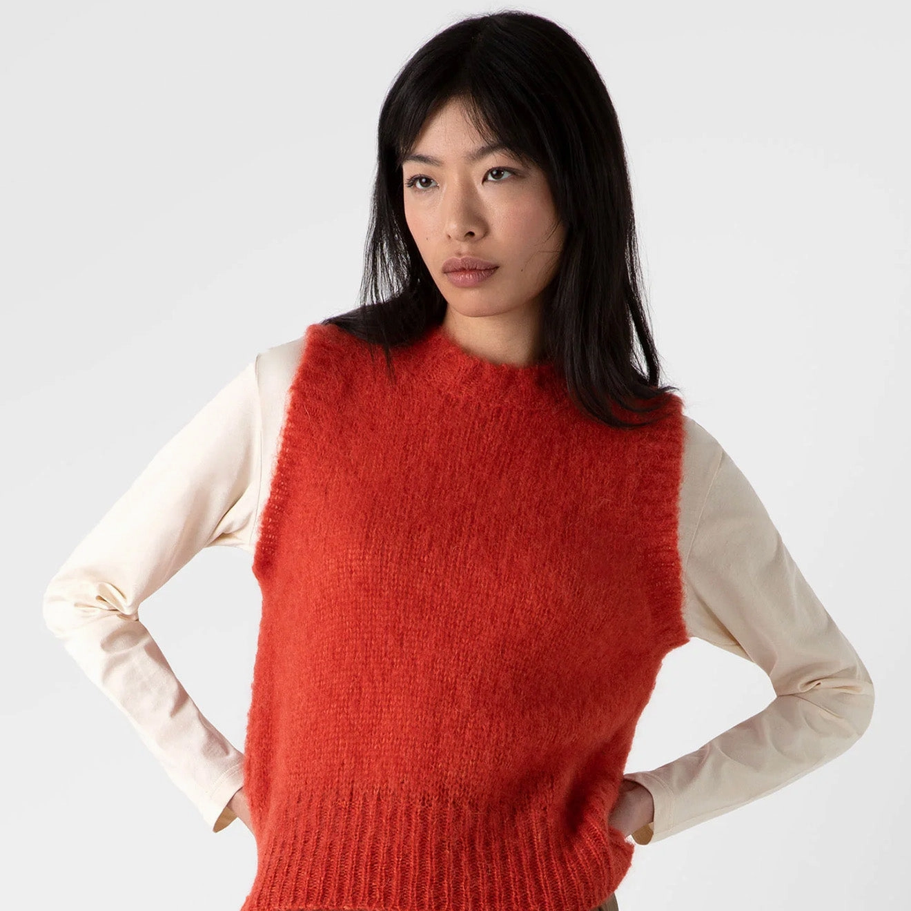 Flash Deal Today Sunspel Womens Mohair Silk Vest Magma