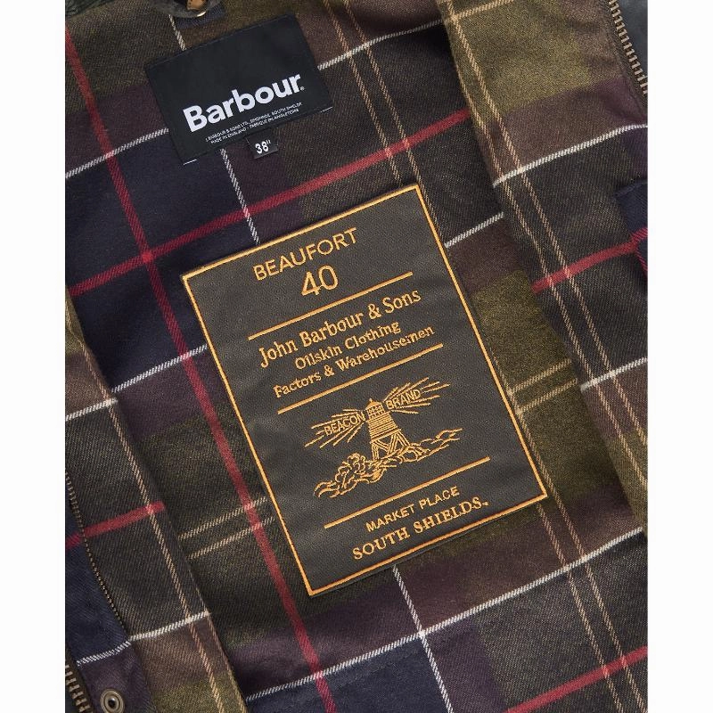 Barbour 40Th Anniversary Beaufort Mens Wax Jacket - Special Edition - Sage Big Hot Sale Big Sale Today