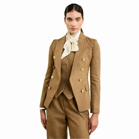 Dont Miss These Savings Clearance Sale Holland Cooper Knightsbridge Ladies Tweed Blazer - Tawny