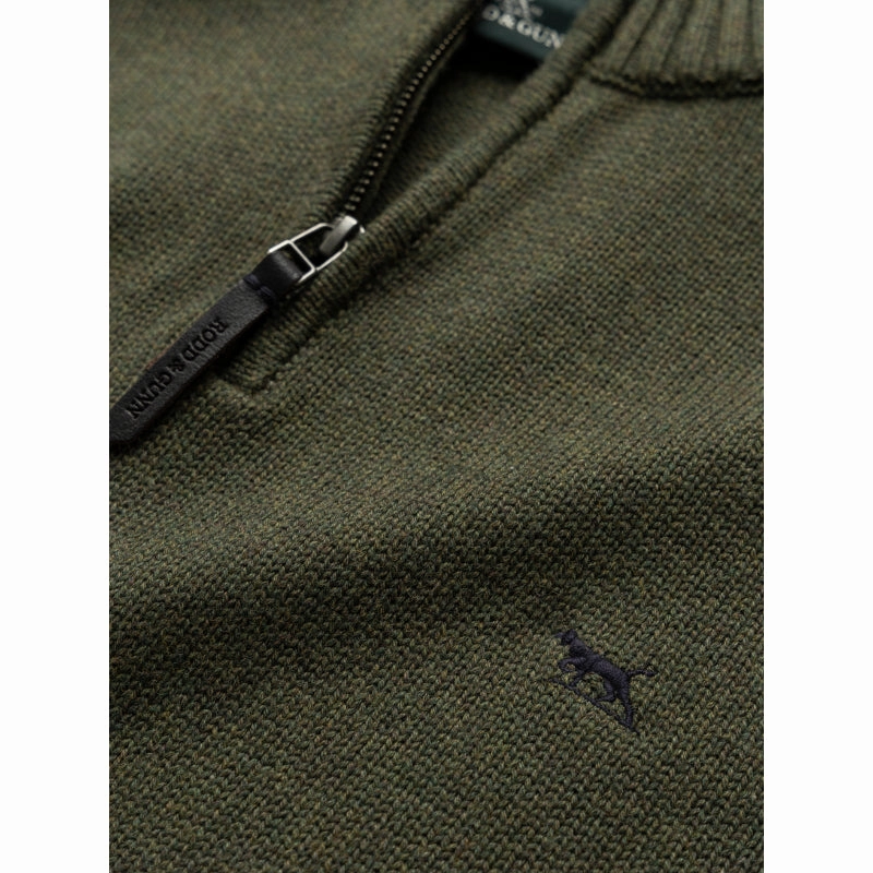 Shop Hot Deals Shop Save Big Rodd & Gunn Merrick Bay Mens 1/4 Zip Jumper - Loden