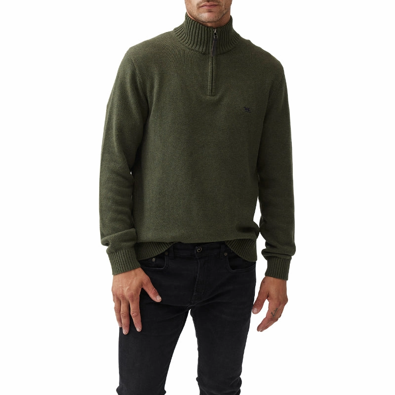 Rodd & Gunn Merrick Bay Mens 1/4 Zip Jumper - Loden Shop Grab Now