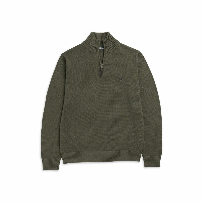 Rodd & Gunn Merrick Bay Mens 1/4 Zip Jumper - Loden Special Online Offer