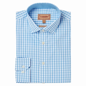 Schoffel Thorpeness Tailored Mens Shirt - Blue Check Shop Todays Picks Big Price Drop