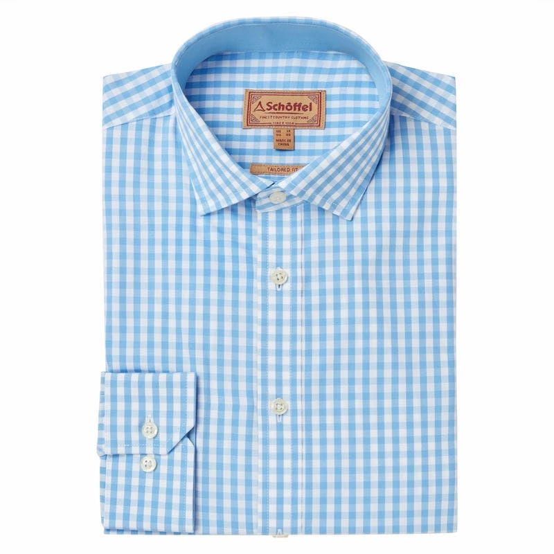 Schoffel Thorpeness Tailored Mens Shirt - Blue Check Shop Todays Picks Big Price Drop