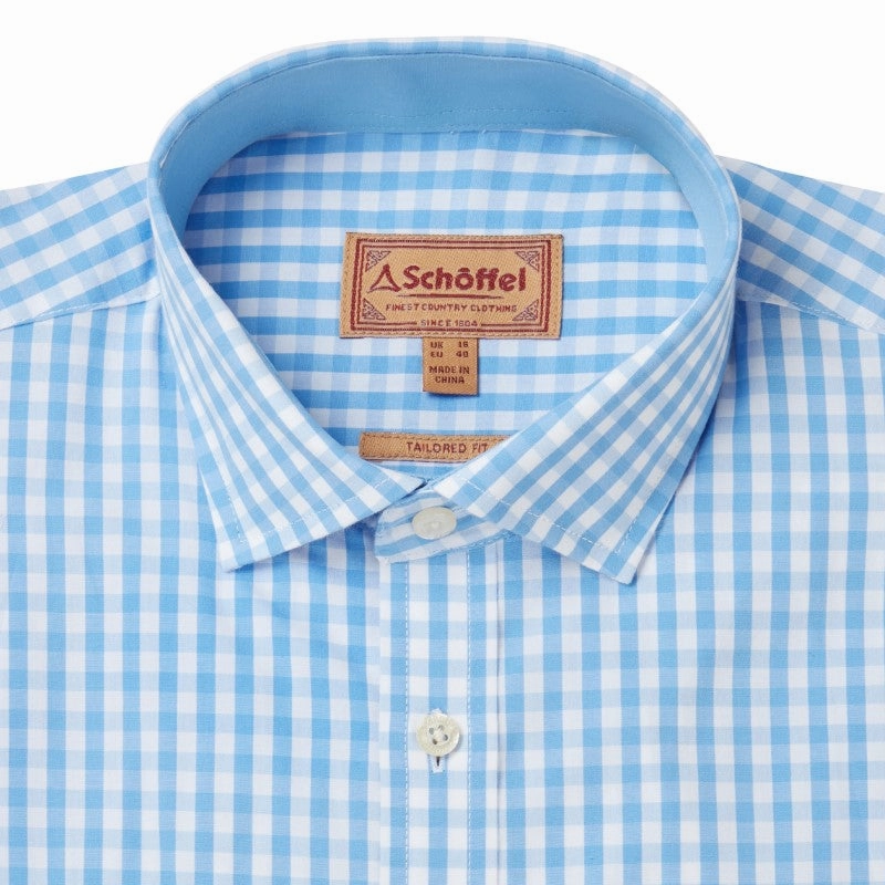 Biggest Savings Now Schoffel Thorpeness Tailored Mens Shirt - Blue Check