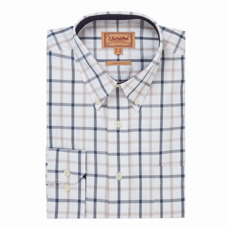 Perfect Gift Offer Limited Stock Deals Schoffel Brancaster Classic Mens Shirt - Oxford Navy Check