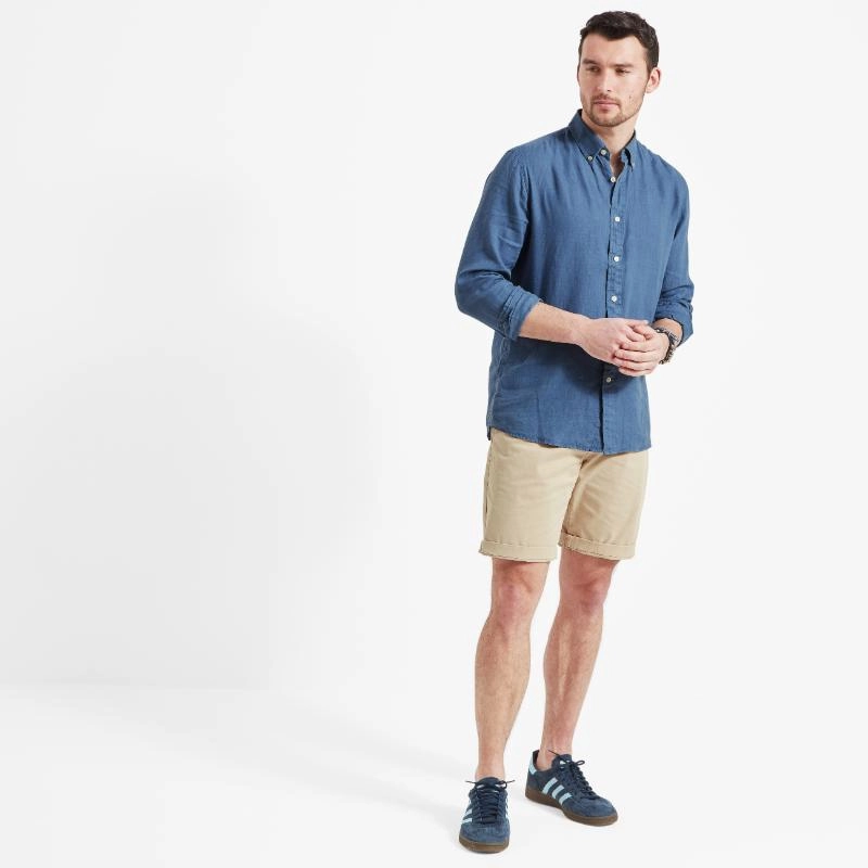 Today Only Special Schoffel Walsingham Mens Linen Shirt - French Navy