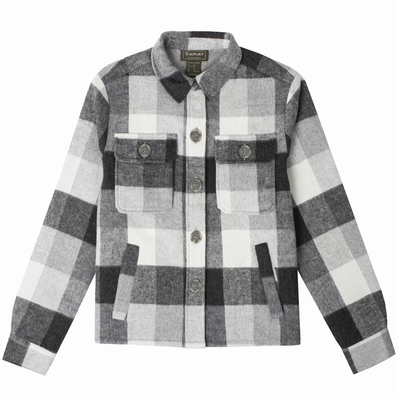 Ariat Womens Ashford Shirt Jacket Heather Grey Plaid Exclusive Online Deal