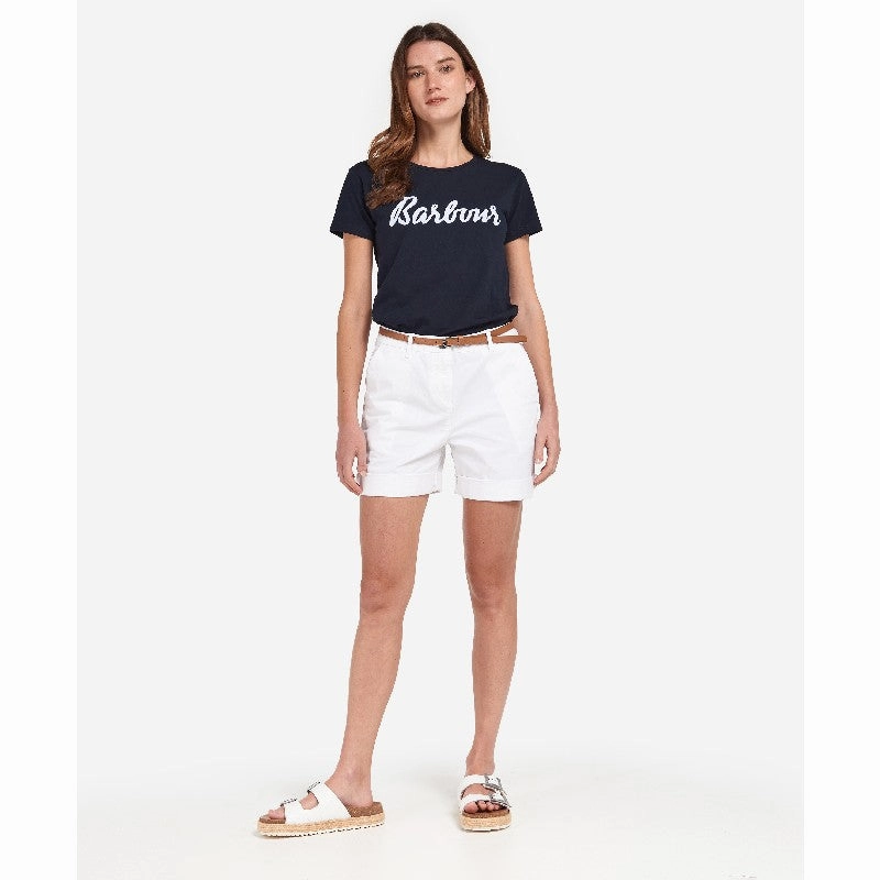 Barbour Chino Ladies Shorts - White Special Online Offer