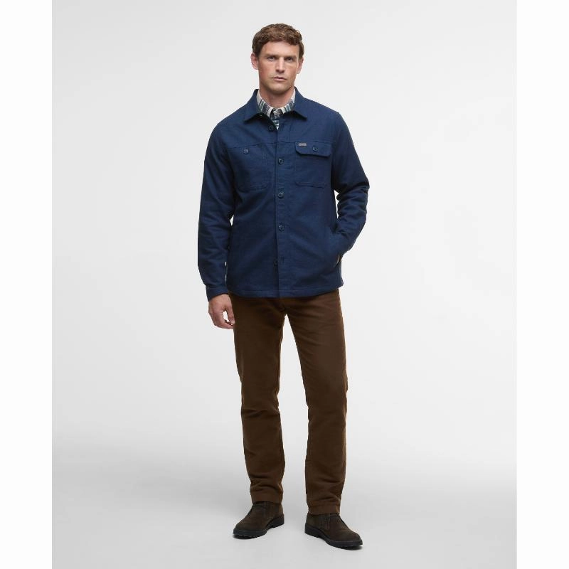 Barbour Giles Regular Twill Mens Overshirt - Navy Dont Miss Big Savings MustHave Clearance