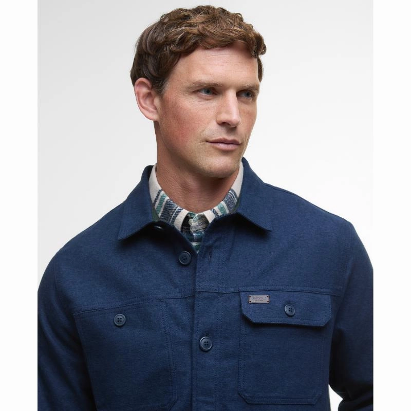 Barbour Giles Regular Twill Mens Overshirt - Navy Shop Hot Picks