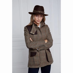 Todays Special Savings Big Sale Today Holland Cooper Country Classic Ladies Tweed Jacket - Bourbon