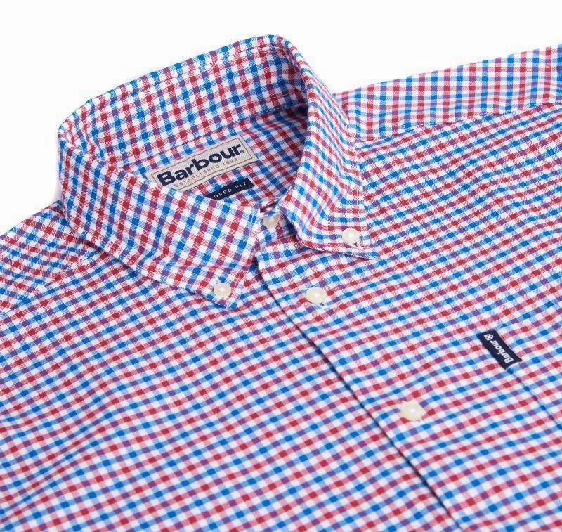 Barbour Gingham 11 Tailored Mens Shirt - Red Big Clearance Event Save Today Event