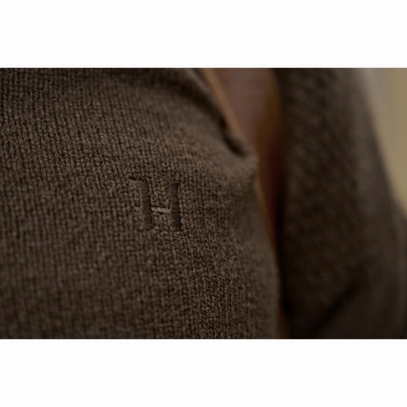 Shop Hot Deals Harkila Vincent Merino Mens 1/4 Zip Jumper - Demitasse Brown