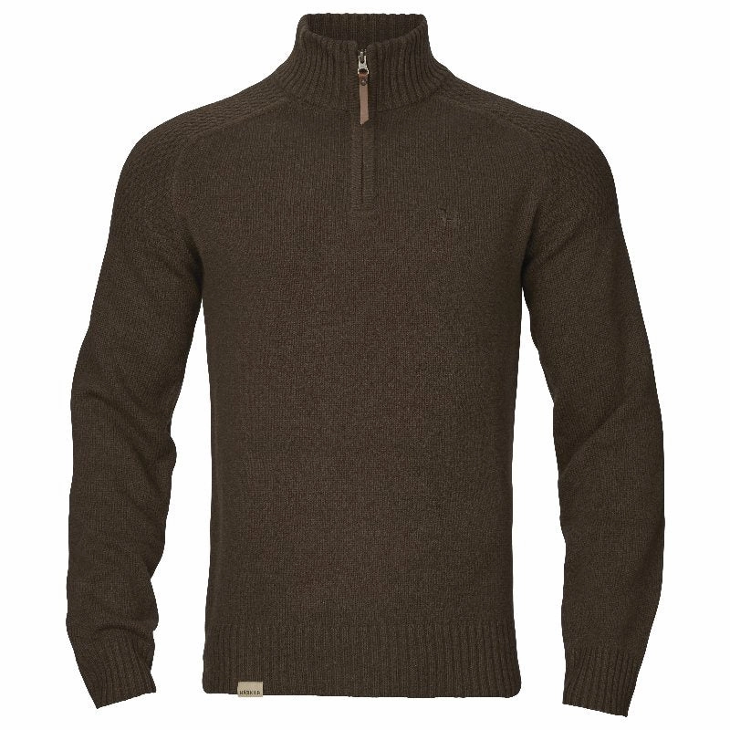 Save Today Only Harkila Vincent Merino Mens 1/4 Zip Jumper - Demitasse Brown