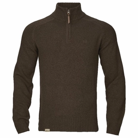 Save Today Only Harkila Vincent Merino Mens 1/4 Zip Jumper - Demitasse Brown