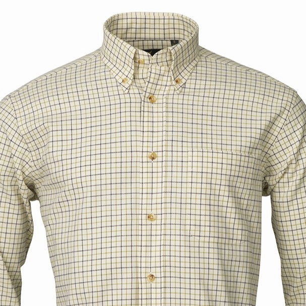 Laksen Parker Mens Tattersall Shirt - Khaki/Navy Mega Online Discount