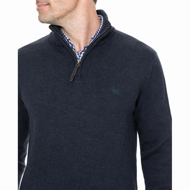 Special Online Offer Rodd & Gunn Merrick Bay Mens 1/4 Zip Jumper  - Ink