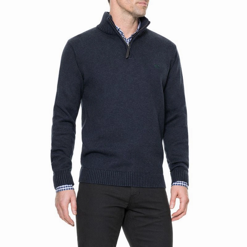 Rodd & Gunn Merrick Bay Mens 1/4 Zip Jumper  - Ink Online Exclusive Offer