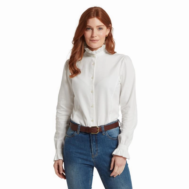Schoffel Sheringham Ladies Cotton Shirt - White Big Savings Event Grab It Before Gone