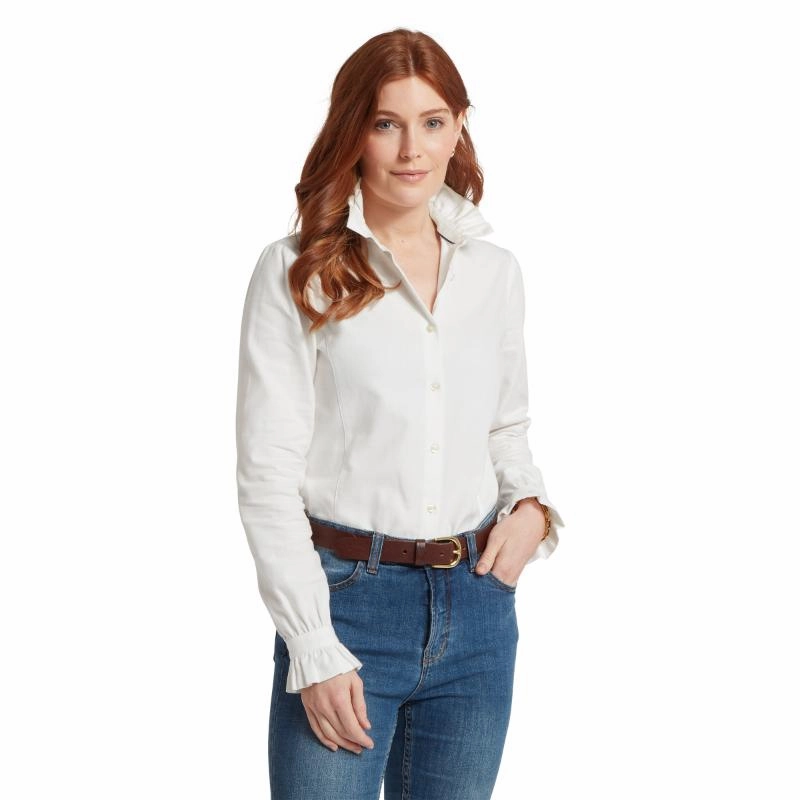 Schoffel Sheringham Ladies Cotton Shirt - White Hot Savings Alert MustShop Sale