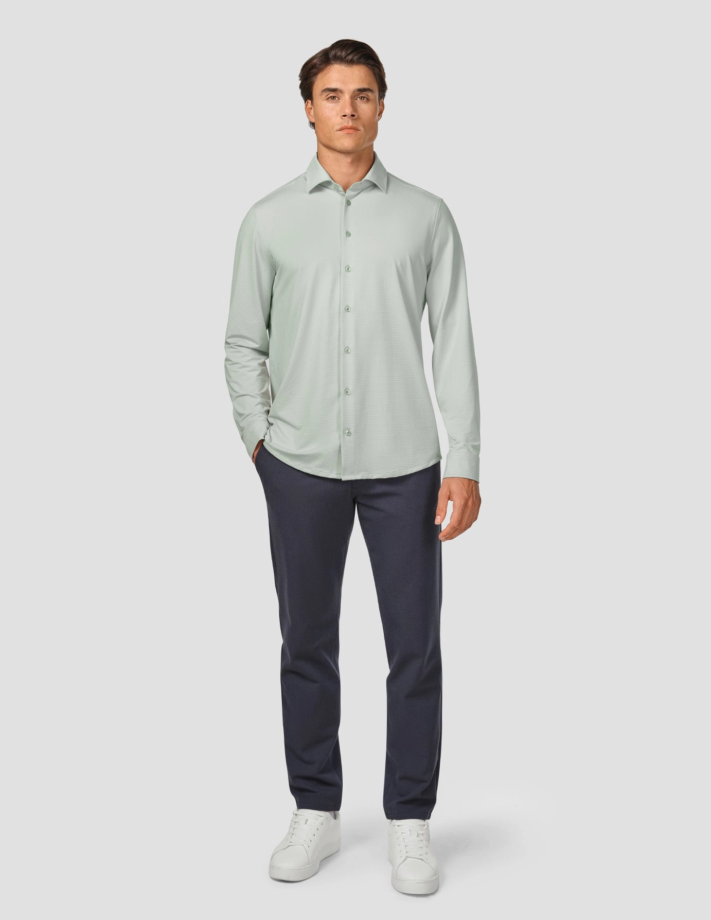 Special Steal Event Travel Shirt Mint Grey Regular