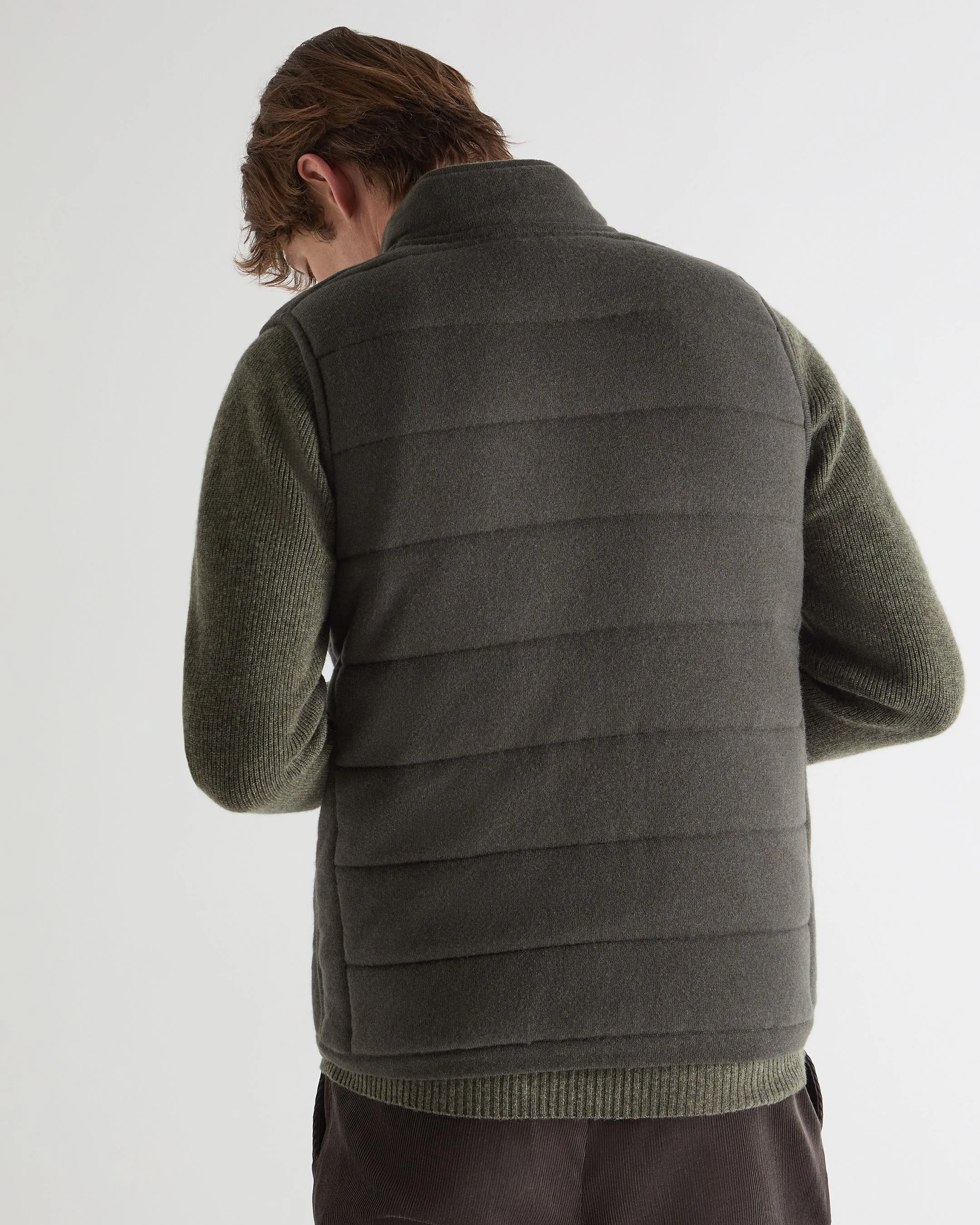 Clearance Event Alert Hot Pick Deal Men'S Mall Cashmere Gilet Arabica Khaki Green