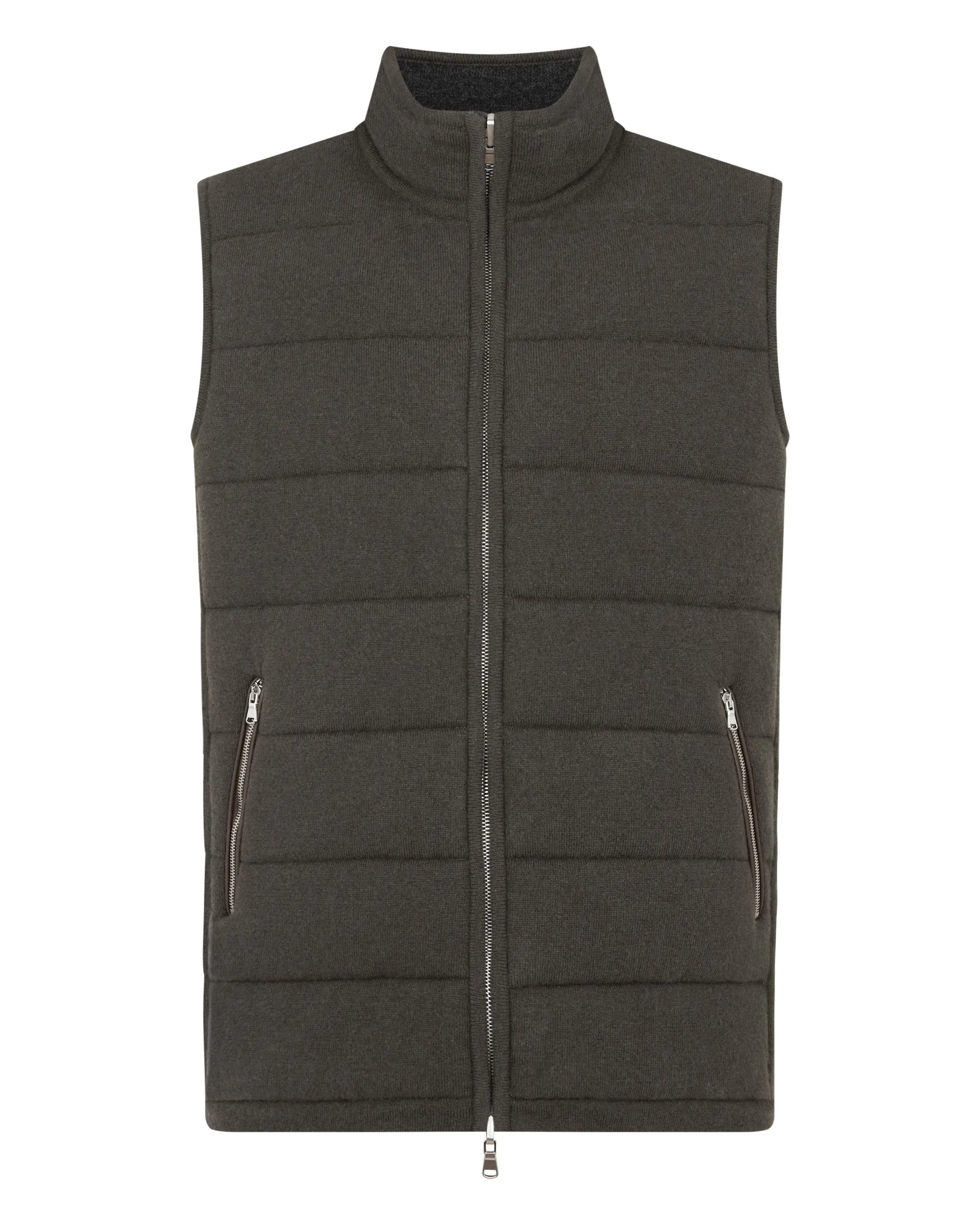MustHave Deals Perfect Gift Sale Men'S Mall Cashmere Gilet Arabica Khaki Green