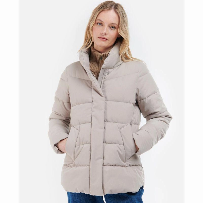 Barbour Cecilia Ladies Quilted Jacket - Earl Grey/Rosewood Limited Time Sale