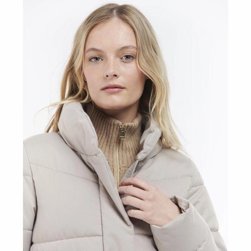 Mega Online Discount Dont Miss This Steal Barbour Cecilia Ladies Quilted Jacket - Earl Grey/Rosewood