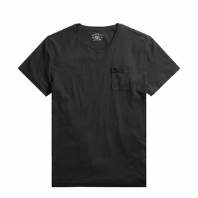 Rrl By Ralph Lauren Jersey Pocket T-Shirt Faded Black Canvas Flash Pick Today Limited Time Sale