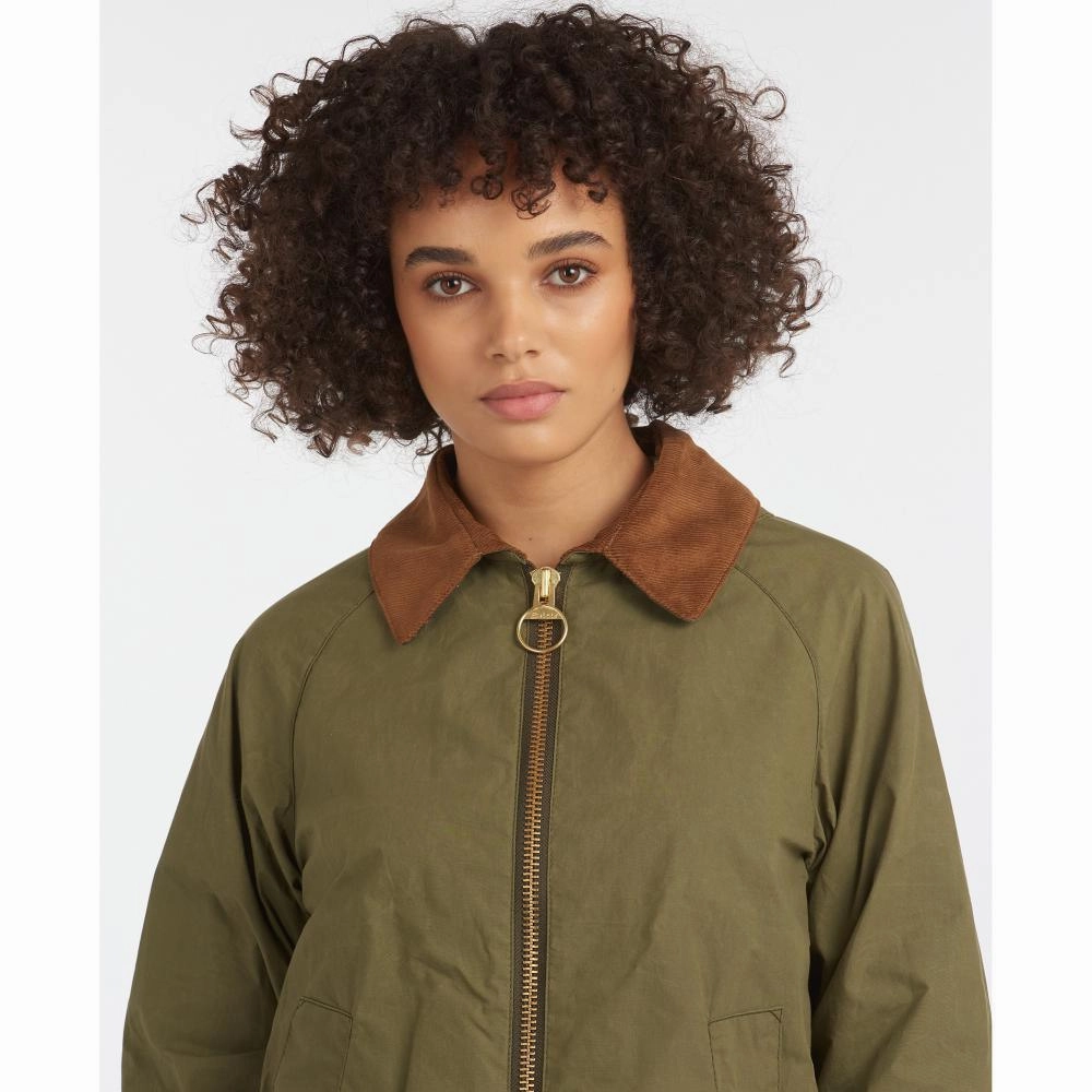 Shop Today Save Trending Offer Today Barbour Campbell Showerproof Ladies Jacket - Olive/Classic