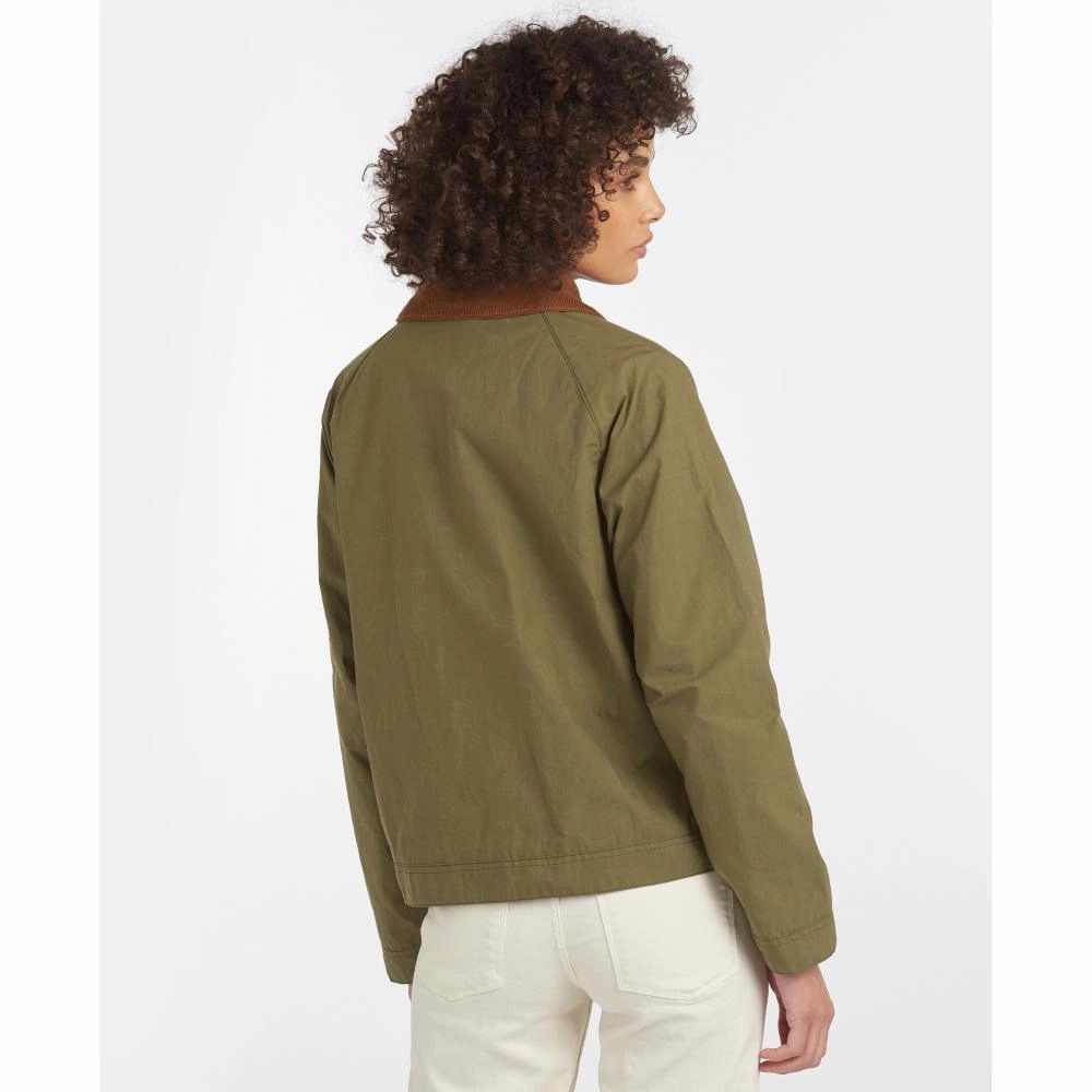 Daily Clearance Deal Barbour Campbell Showerproof Ladies Jacket - Olive/Classic