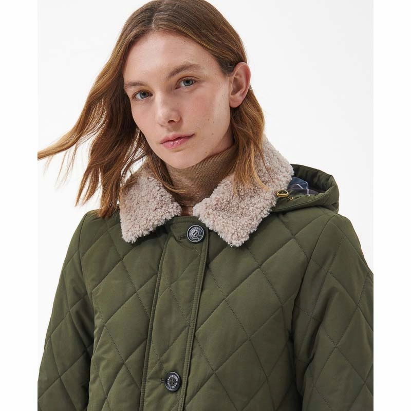 Barbour Fox Ladies Quilted Jacket - Olive/Ancient Special Price Offer Daily Special Offer