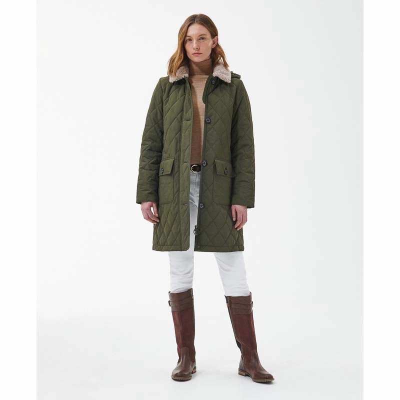 Limited Offer Alert Price Drop Frenzy Barbour Fox Ladies Quilted Jacket - Olive/Ancient
