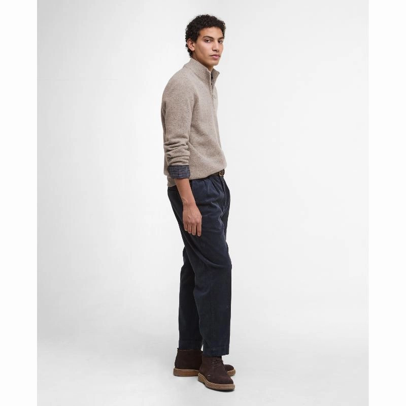Barbour Tainsbury Mens 1/4 Zip Jumper - Stone Limited Offer Alert