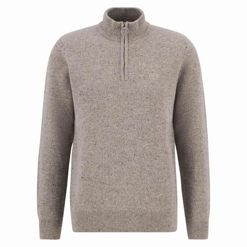 Weekend Sale Special Barbour Tainsbury Mens 1/4 Zip Jumper - Stone